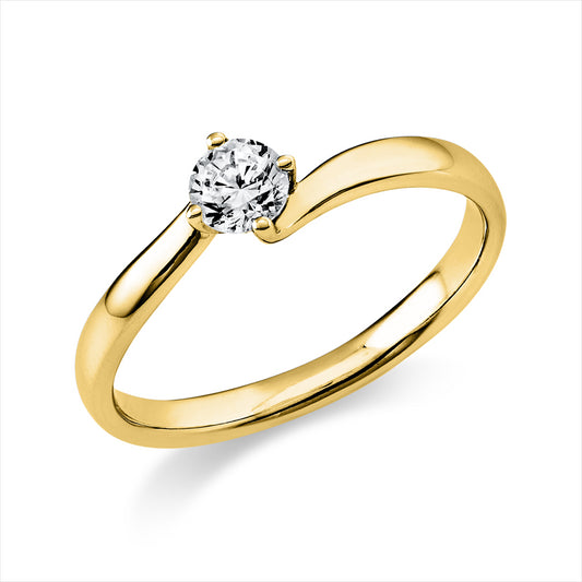 Ring 14 kt GG, 1 Brill. 0,25 ct, TW-si