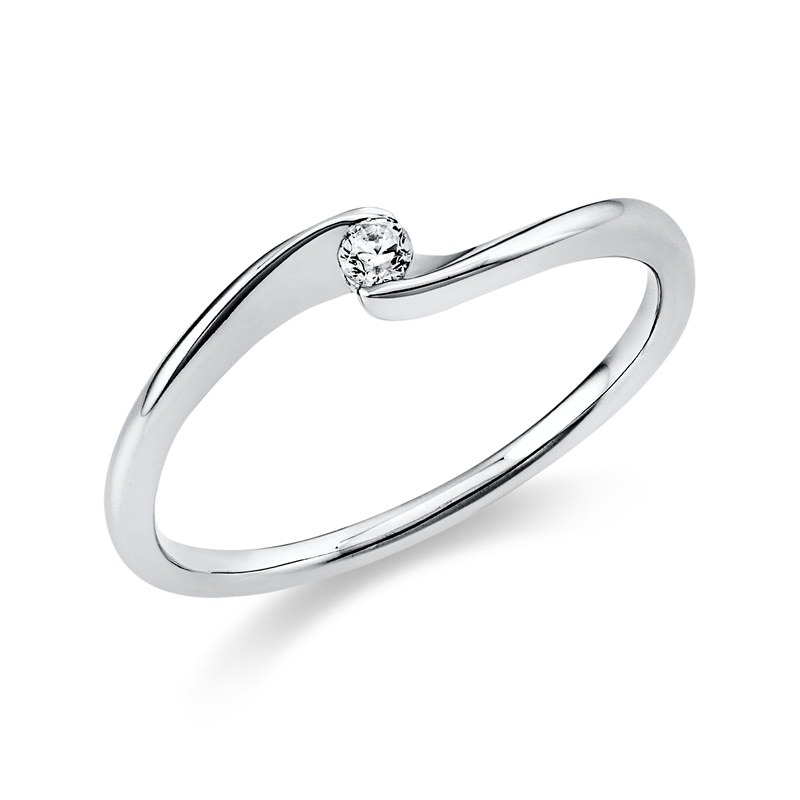 Ring 18 kt WG, 1 Brill. 0,05 ct, TW-si