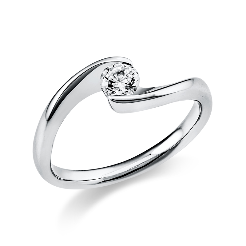 Ring 18 kt WG, 1 Brill. 0,25 ct, TW-si