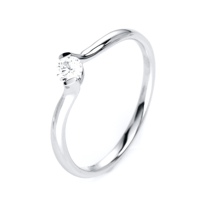 Ring 14 kt WG, 1 Brill. 0,15 ct, TW-si