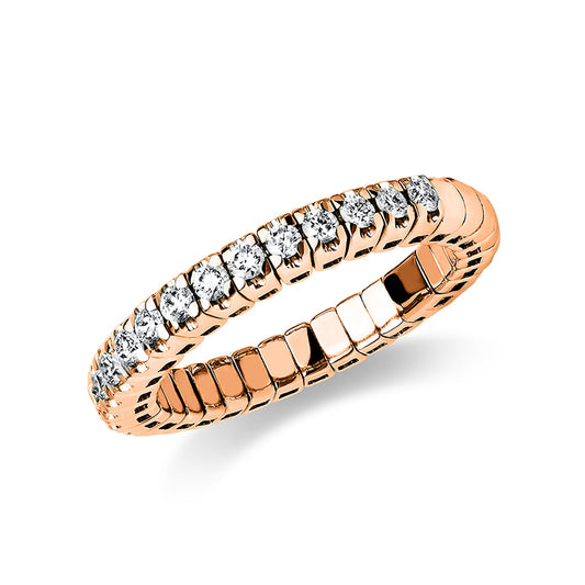 Ring 18 kt RG, Flex-Band, variabel, 17 Brill. 0,48 ct, TW-si