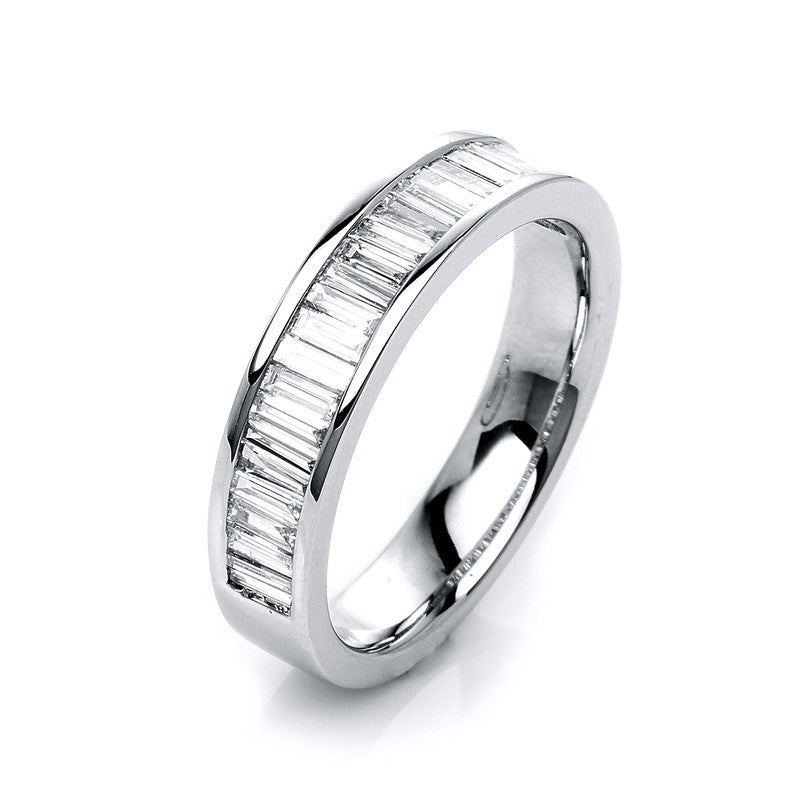 Ring 18 kt WG, 18 Bag. 1,01 ct, TW-si