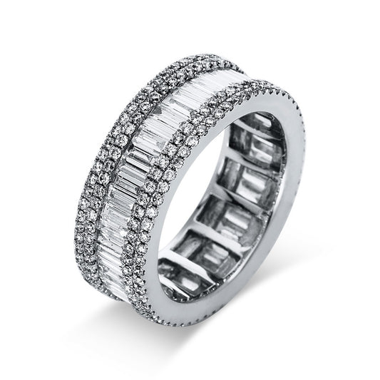 Ring 18 kt WG, 42 Bag. 1,83 ct, TW-si, 224 Brill. 1,28 ct, TW-si