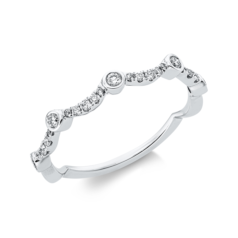Ring 18 kt WG, 25 Brill. 0,19 ct, TW-si