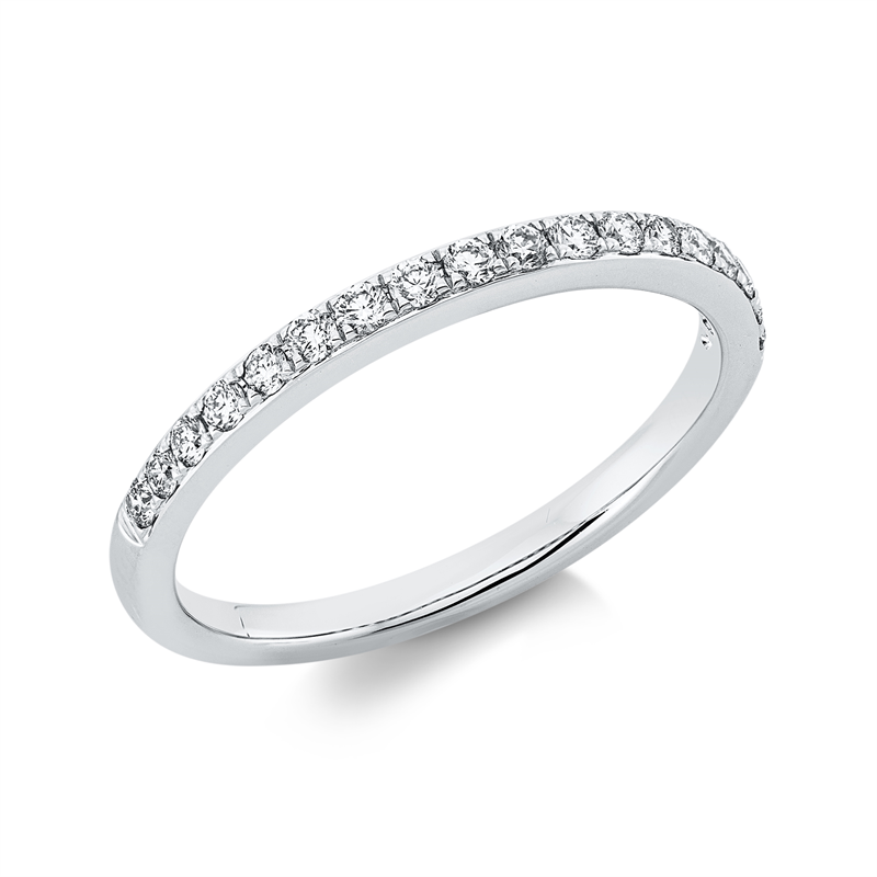 Ring 18 kt WG, 18 Brill. 0,24 ct, TW-si