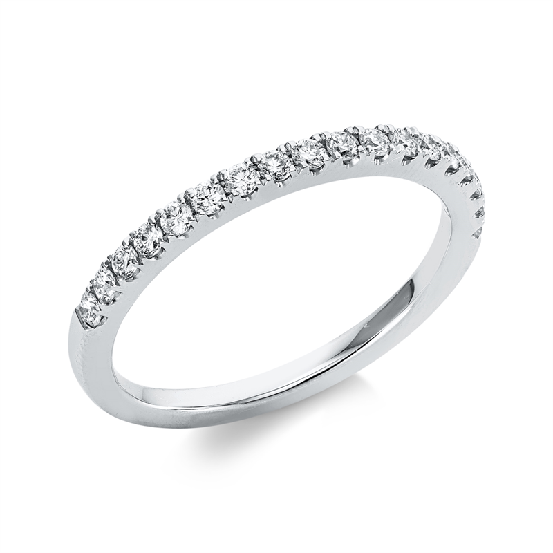 Ring 18 kt WG, 18 Brill. 0,28 ct, TW-si
