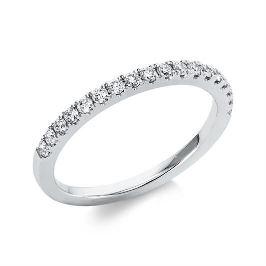 Ring 18 kt WG, 18 Brill. 0,28 ct, TW-si