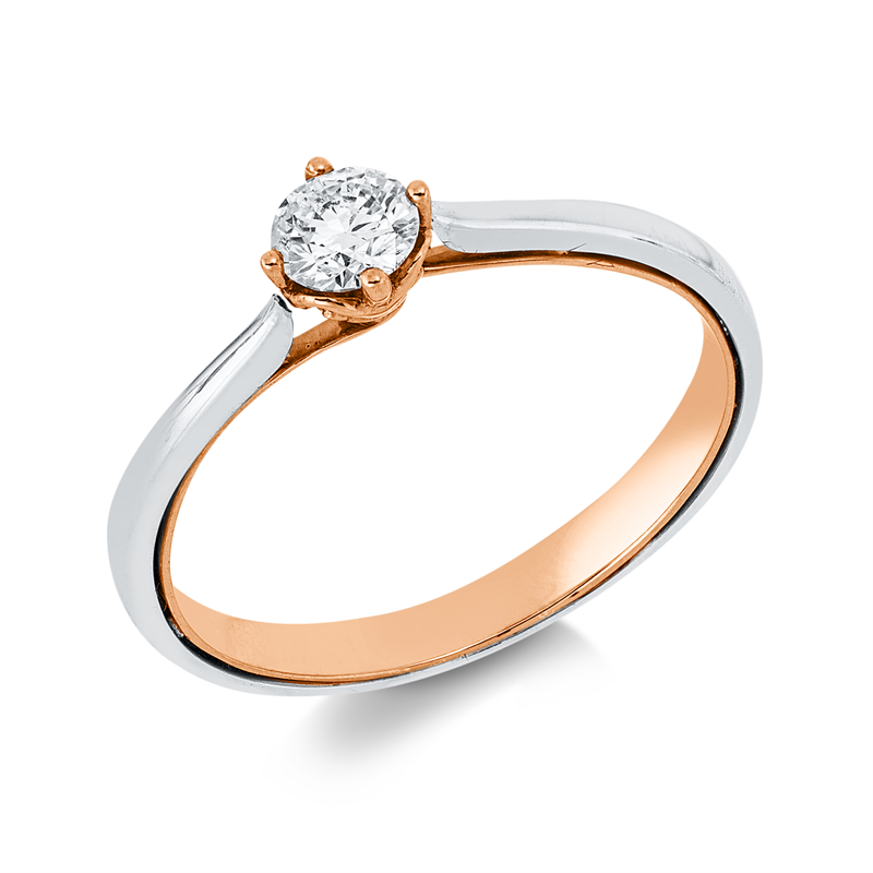 Ring 18 kt WG+RG, 1 Brill. 0,27 ct, TW-si