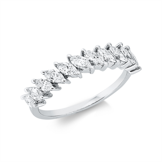 Ring 18 kt WG, 11 Nav. 0,78 ct, TW-vsi