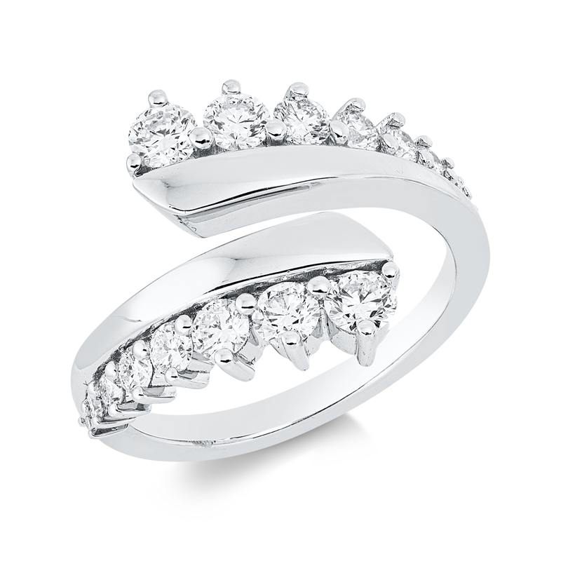 Ring 18 kt WG, 16 Brill. 0,97 ct, TW-si