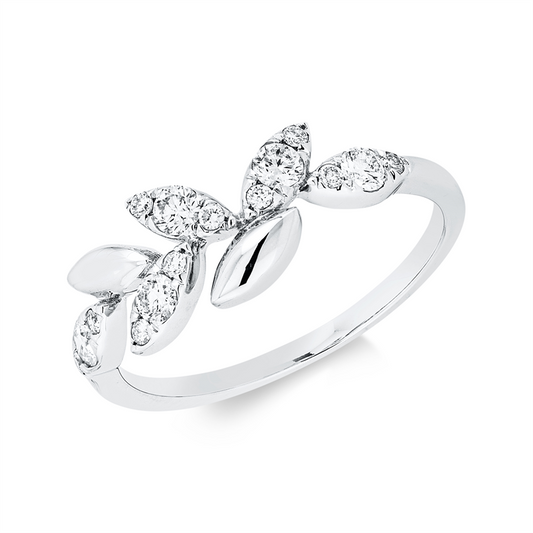 Ring 18 kt WG, 15 Brill. 0,33 ct, TW-si