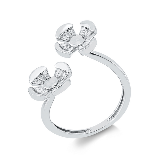 Ring 18 kt WG, 24 Trap. 0,33 ct, TW-vsi