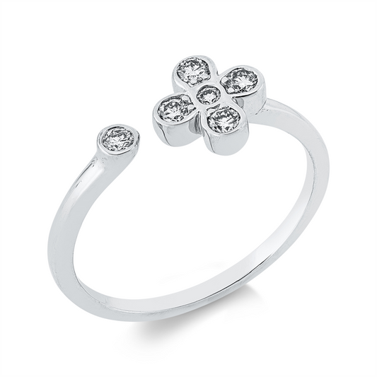 Ring 18 kt WG, 6 Brill. 0,18 ct, TW-si