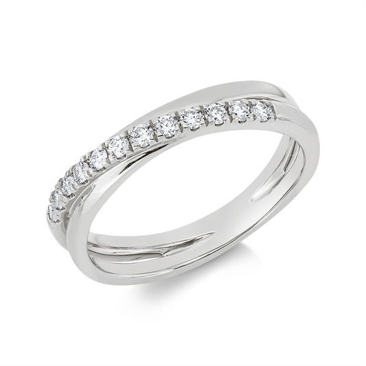 Ring 18 kt WG, 12 Brill. 0,24 ct, TW-si
