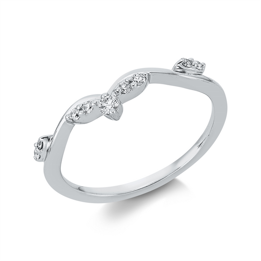 Ring 18 kt WG, 8 Brill. 0,09 ct, TW-si, 1 Brill. 0,04 ct, TW-si