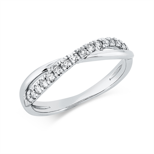 Ring 18 kt WG, 15 Brill. 0,24 ct, TW-si