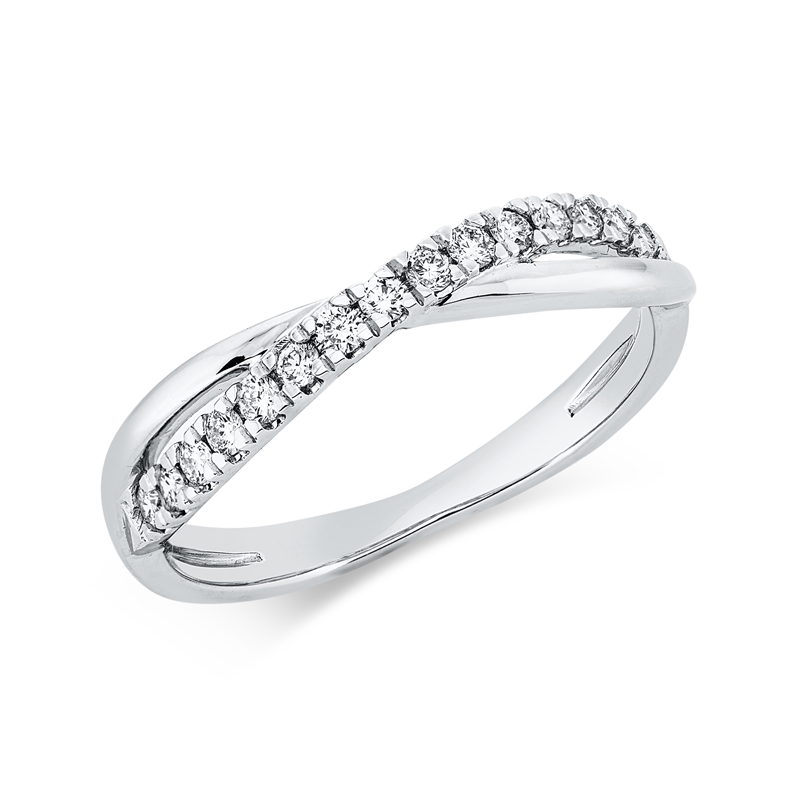 Ring 18 kt WG, 15 Brill. 0,24 ct, TW-si