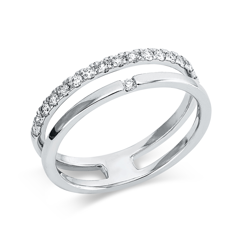Ring 18 kt WG, 18 Brill. 0,29 ct, TW-si