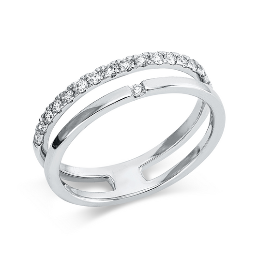 Ring 18 kt WG, 18 Brill. 0,29 ct, TW-si