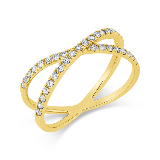 Ring 18 kt GG, 35 Brill. 0,32 ct, TW-si