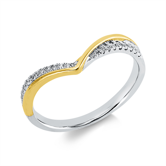 Ring 18 kt WG+RG, 20 Brill. 0,08 ct, TW-si