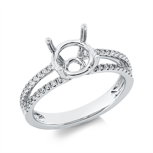 Ring 18 kt WG, 3 Bag. 0,07 ct, TW-si, 2 Bag. 0,05 ct, TW-si, 20 Brill. 0,17 ct, TW-si