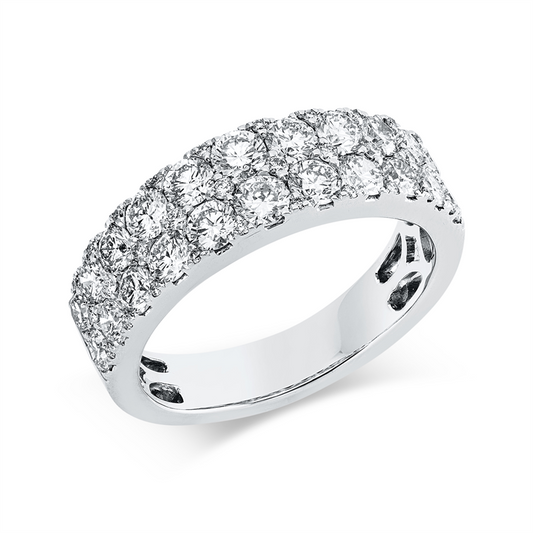 Ring 18 kt WG, 20 Brill. 1,46 ct, TW-si, 2 Brill. 0,21 ct, TW-si, 30 Brill. 0,12 ct, TW-si