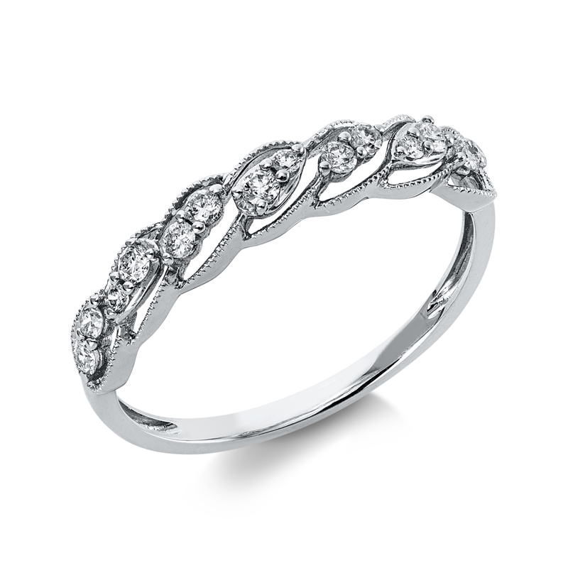 Ring 18 kt WG, 14 Brill. 0,18 ct, TW-si
