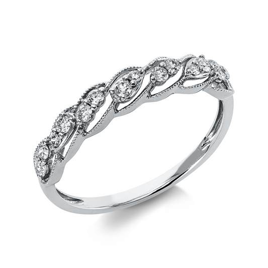 Ring 18 kt WG, 14 Brill. 0,18 ct, TW-si