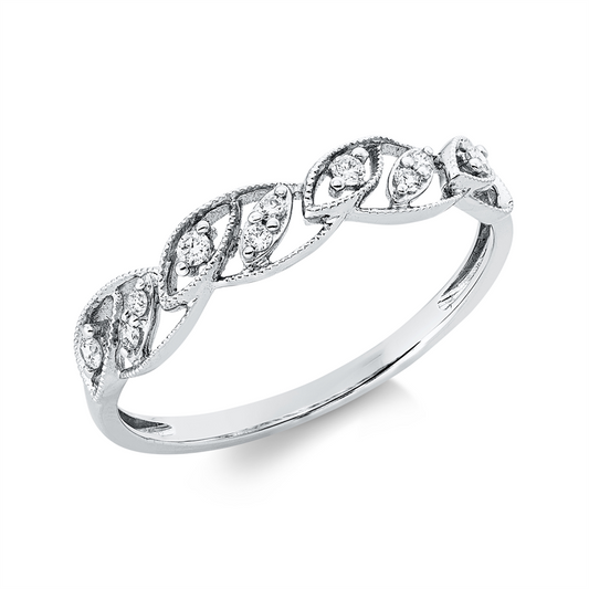 Ring 18 kt WG, 10 Brill. 0,09 ct, TW-si