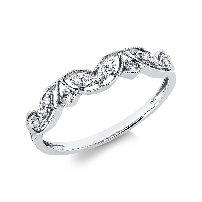 Ring 18 kt WG, 14 Brill. 0,11 ct, TW-si