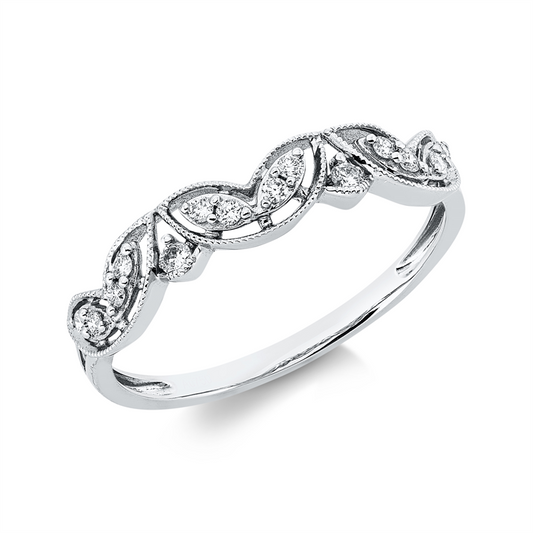Ring 18 kt WG, 14 Brill. 0,11 ct, TW-si
