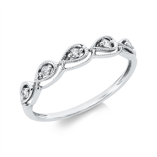 Ring 18 kt WG, 5 Brill. 0,08 ct, TW-si