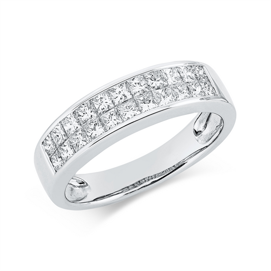 Ring 18 kt WG, 22 Princ. 1,00 ct, F-vsi
