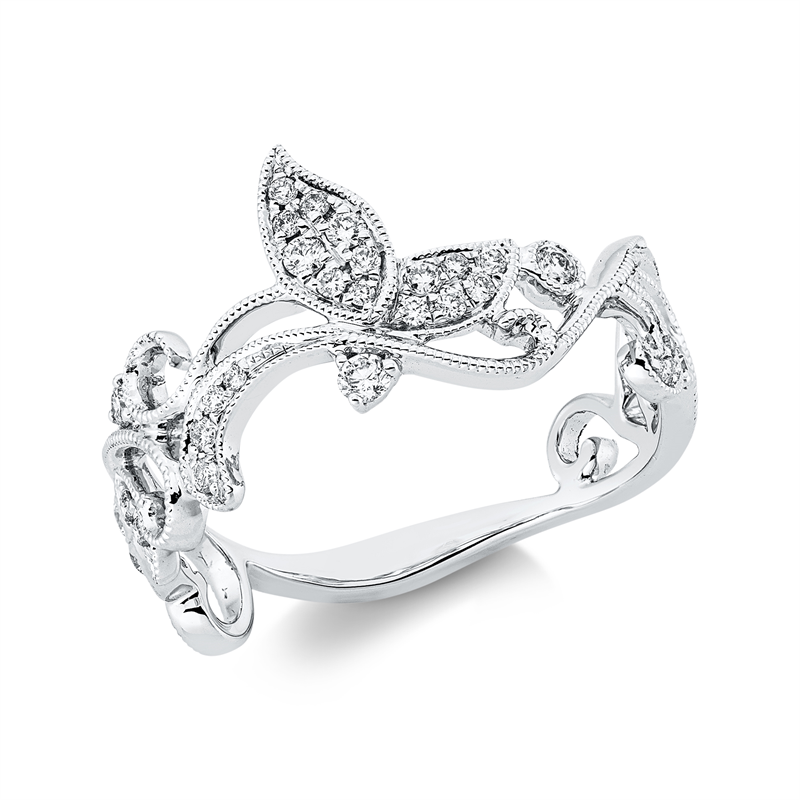 Ring 18 kt WG, 34 Brill. 0,26 ct, TW-si/pi