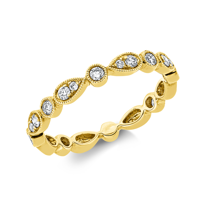 Ring 18 kt GG, 19 Brill. 0,36 ct, I-si/pi
