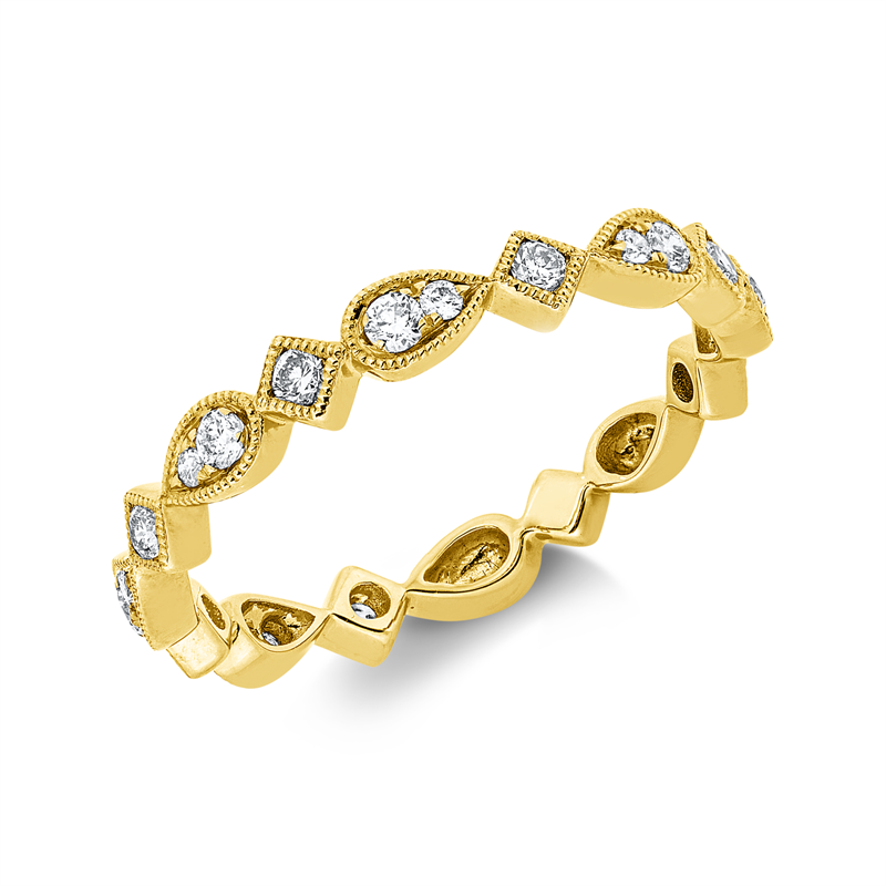 Ring 18 kt GG, 19 Brill. 0,35 ct, I-si/pi
