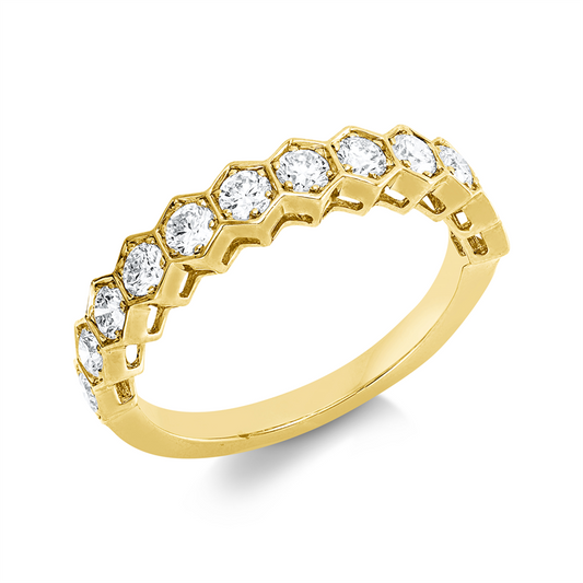 Ring 18 kt GG, 12 Brill. 0,79 ct, TW-vsi