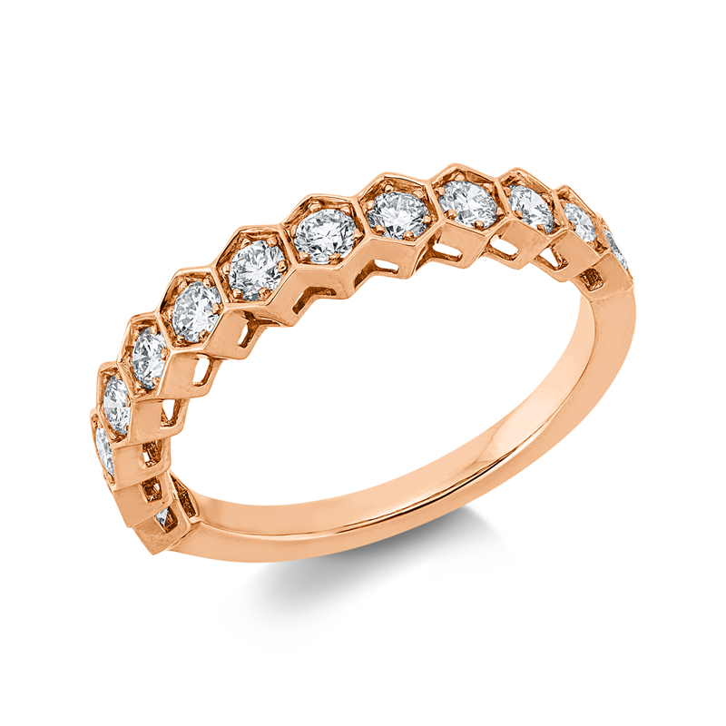 Ring 18 kt RG, 13 Brill. 0,62 ct, TW-vsi