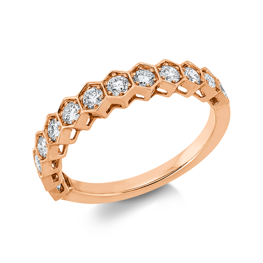 Ring 18 kt RG, 13 Brill. 0,62 ct, TW-vsi