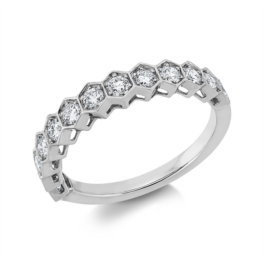 Ring 18 kt WG, 13 Brill. 0,61 ct, TW-vsi