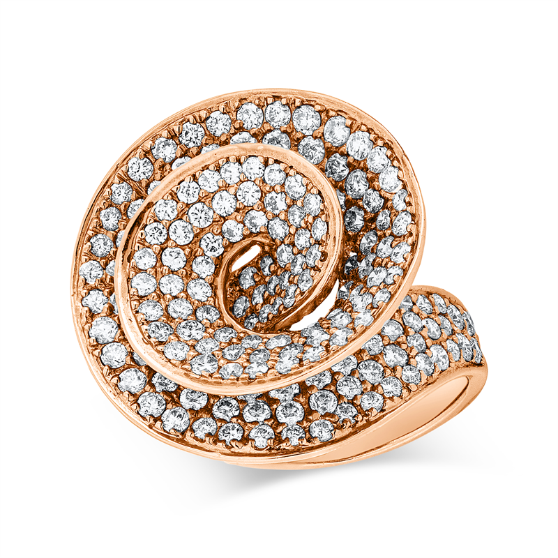 Ring 18 kt RG, 204 Brill. 3,52 ct, TW-vsi