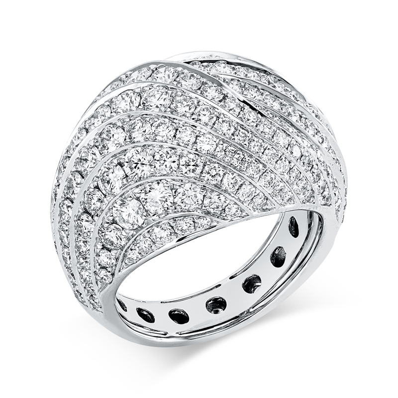 Ring 18 kt WG, 158 Brill. 4,35 ct, TW-vsi