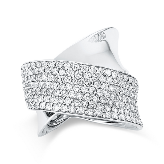 Ring 18 kt WG, 165 Brill. 2,11 ct, TW-vsi