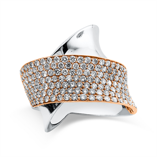 Ring 18 kt WG+RG, 165 Brill. 2,17 ct, TW-vsi