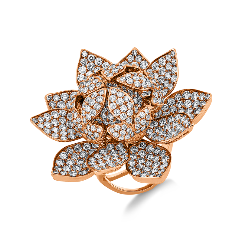 Ring 18 kt RG, 467 Brill. 9,96 ct, TW-vsi