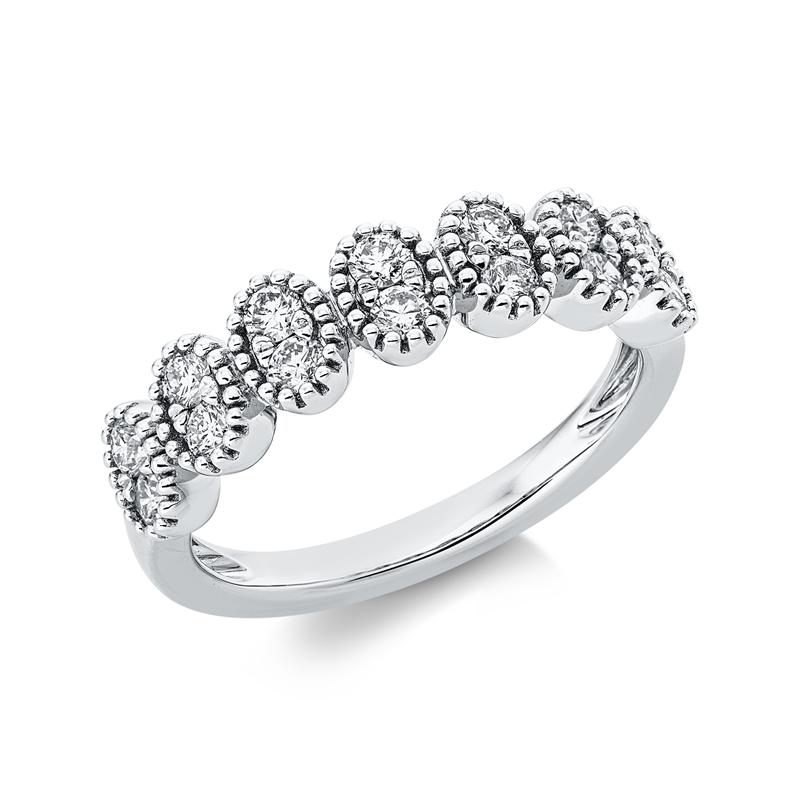 Ring 18 kt WG, 14 Brill. 0,48 ct, TW-si