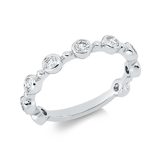 Ring 18 kt WG, 7 Brill. 0,36 ct, TW-si