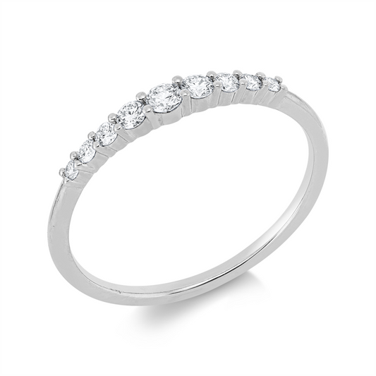 Ring 18 kt WG, 9 Brill. 0,20 ct, TW-si