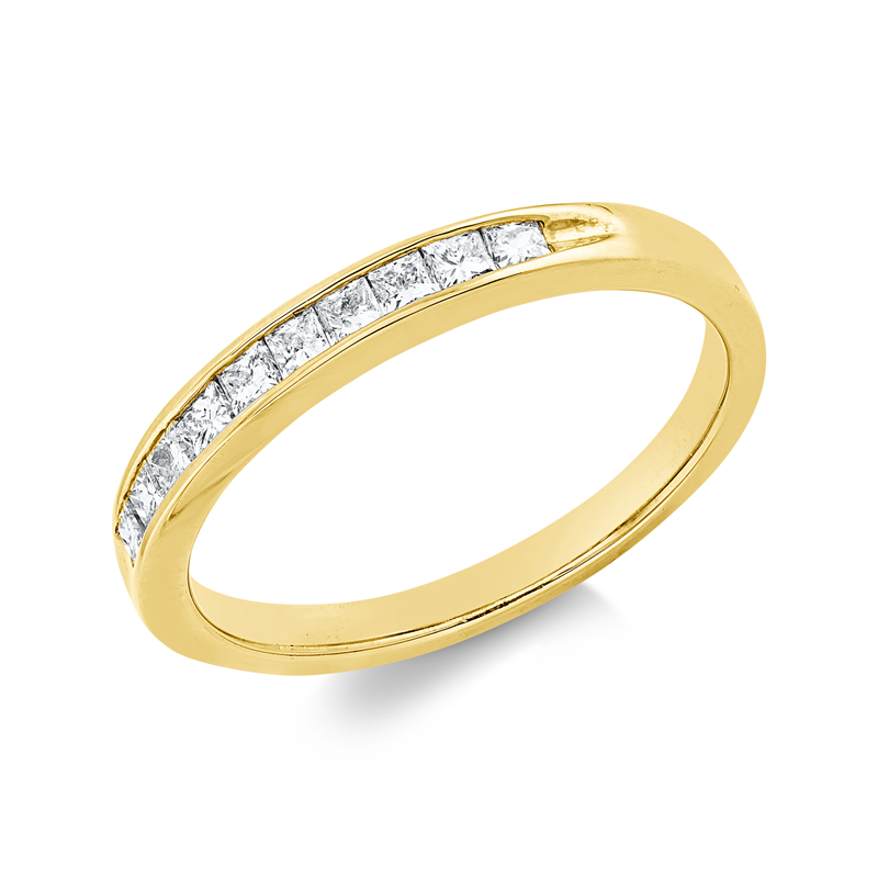 Ring 18 kt GG, 10 Princ. 0,30 ct, TW-vsi